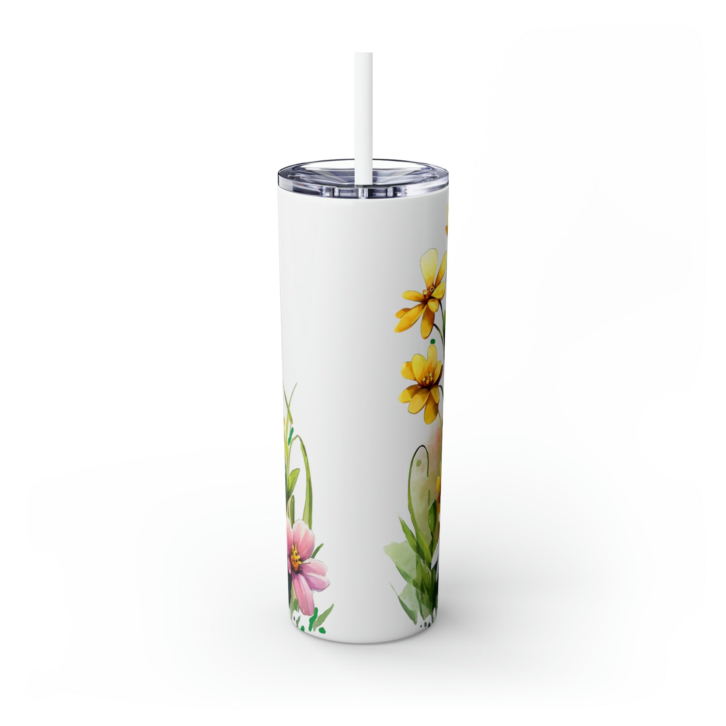 Skinny Tumbler with Straw, 20oz, Frog, awd-538