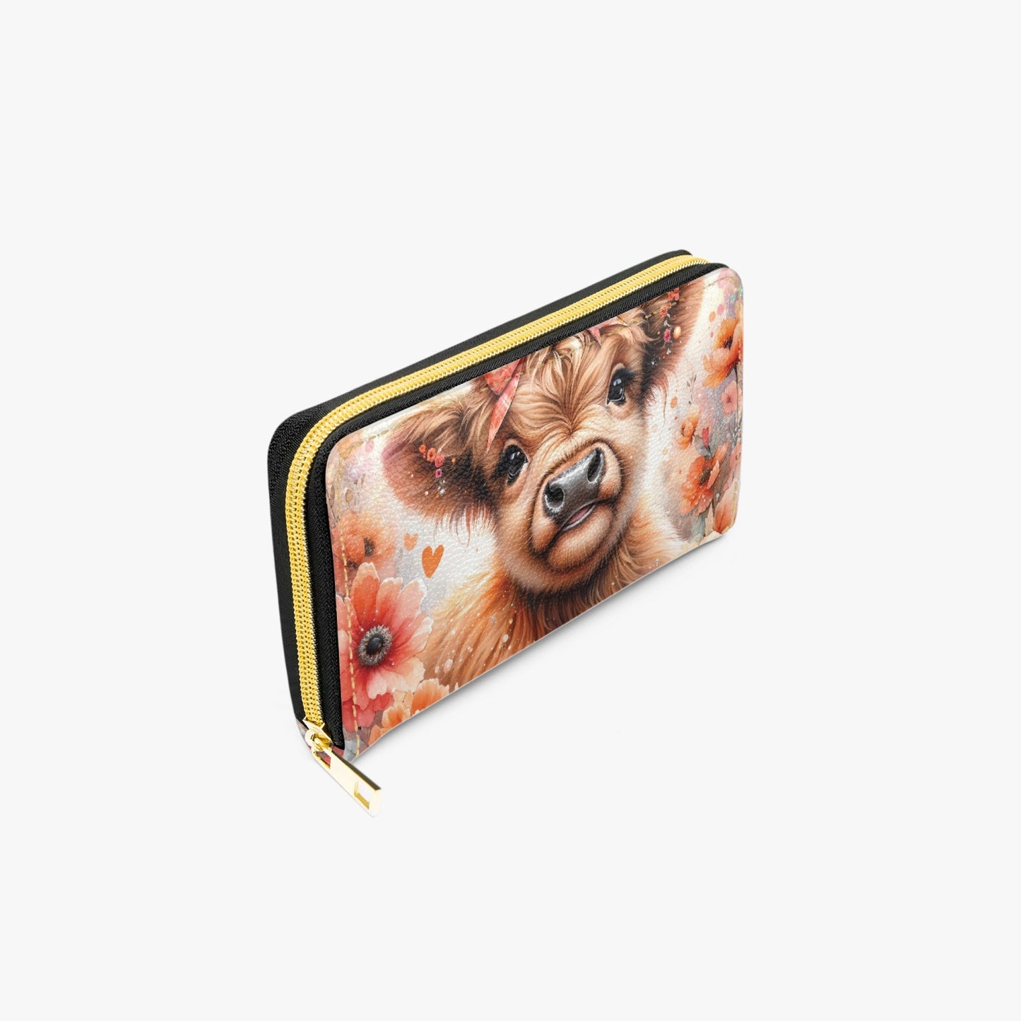 Long Type Zipper Purse - Highland Cow