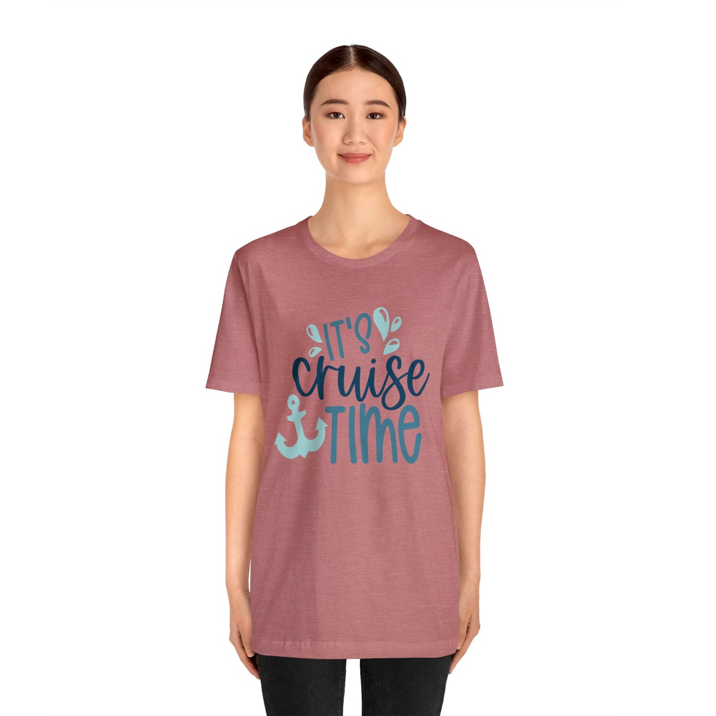 Unisex Adults Jersey Short Sleeve Tee, Cruise Tee, It's Cruise Time, 100% Cotton, Light Fabric 142 g/m²