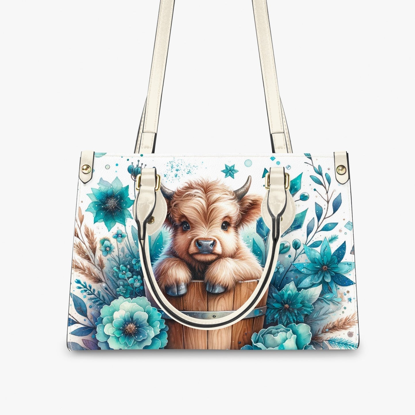 Women's Tote Bag - Long Strap - Highland Cow