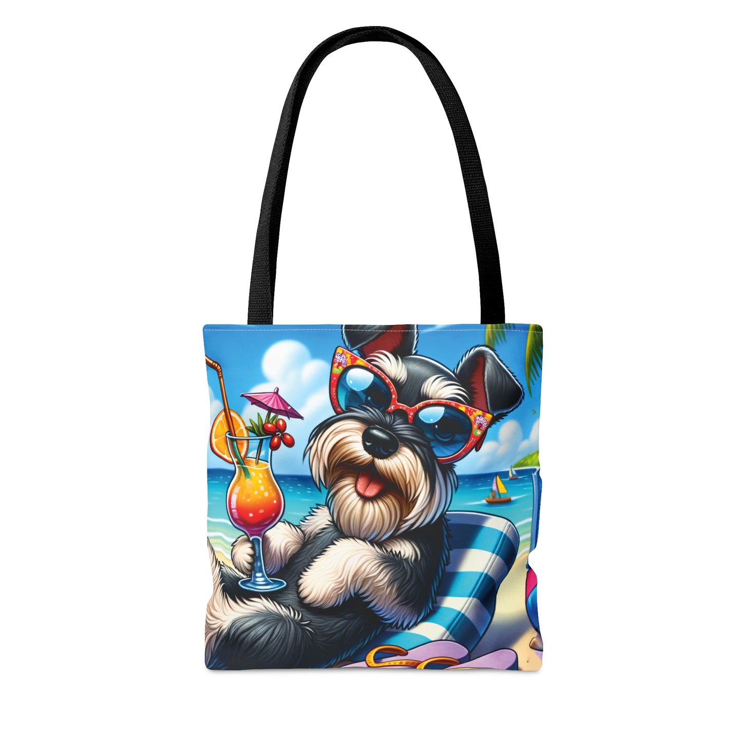 Tote Bag, Dog on Beach, Miniature Schnauzer, Tote bag, awd-1226