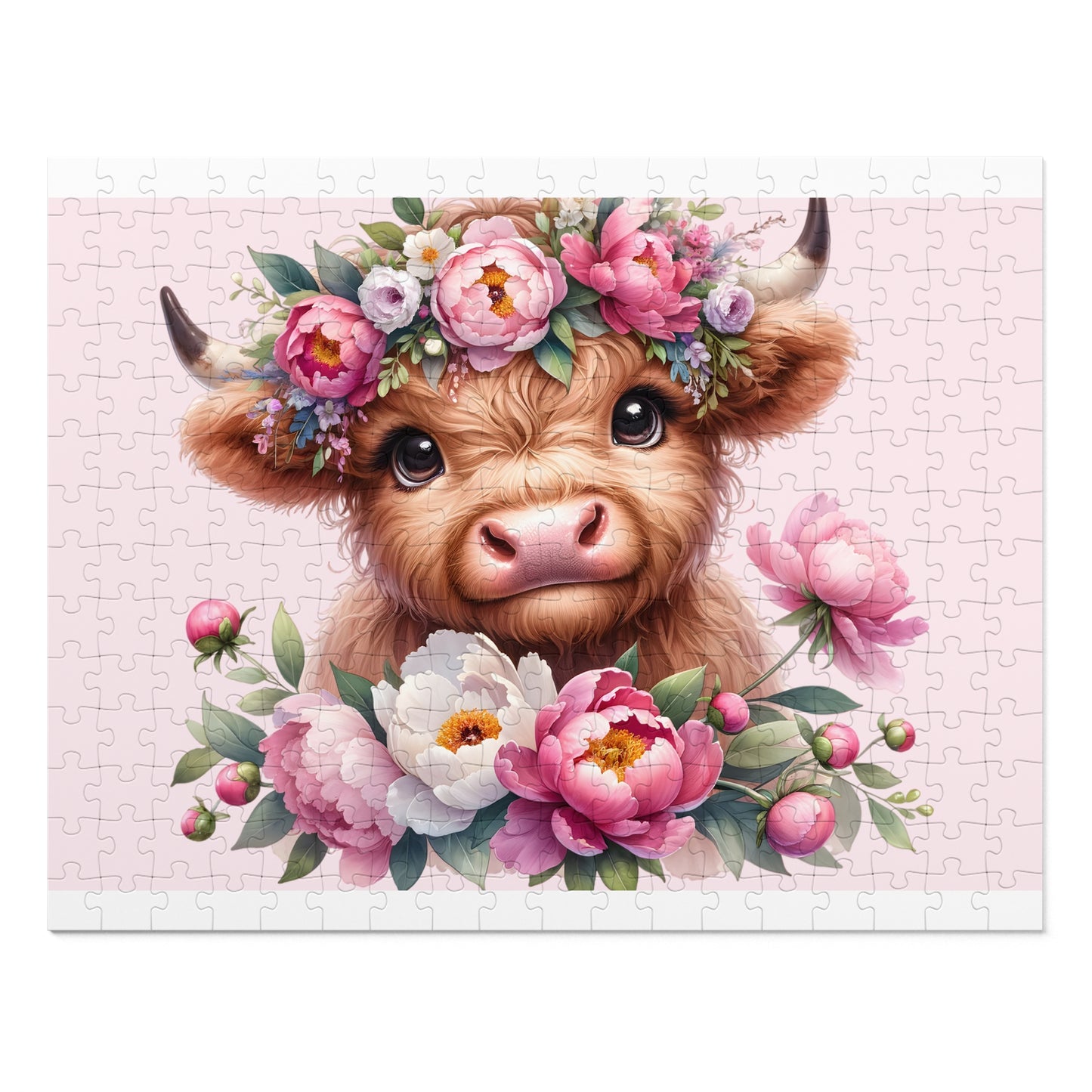 Jigsaw Puzzle, Highland Cow, Personalised/Non-Personalised (30, 110, 252, 500,1000-Piece)