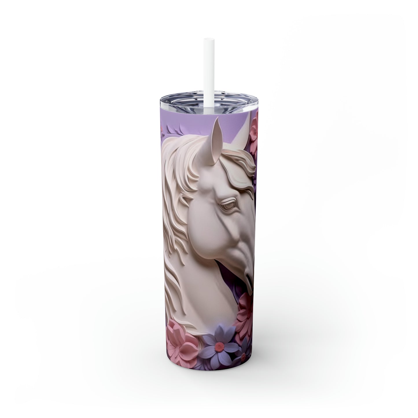 Skinny Tumbler with Straw, 20oz Horse, awd-333