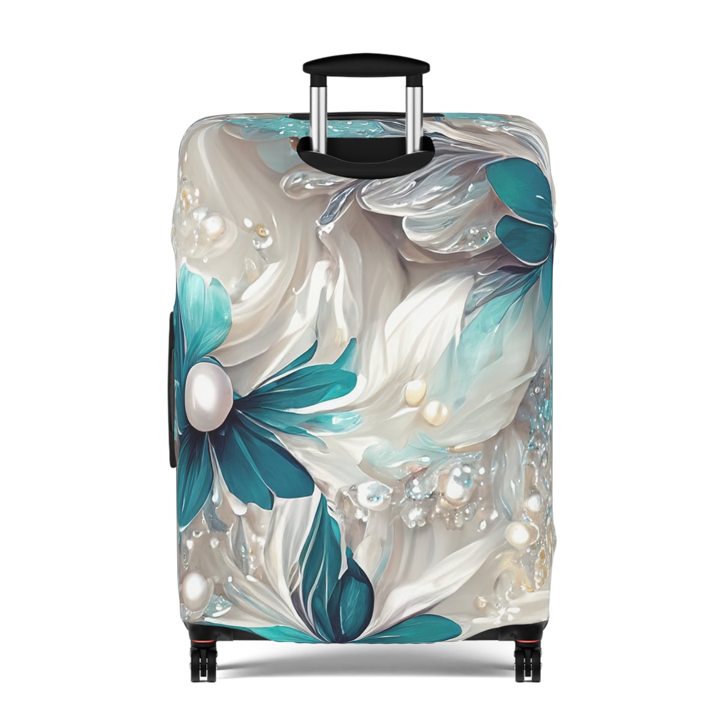 Luggage Cover, Turquoise Floral