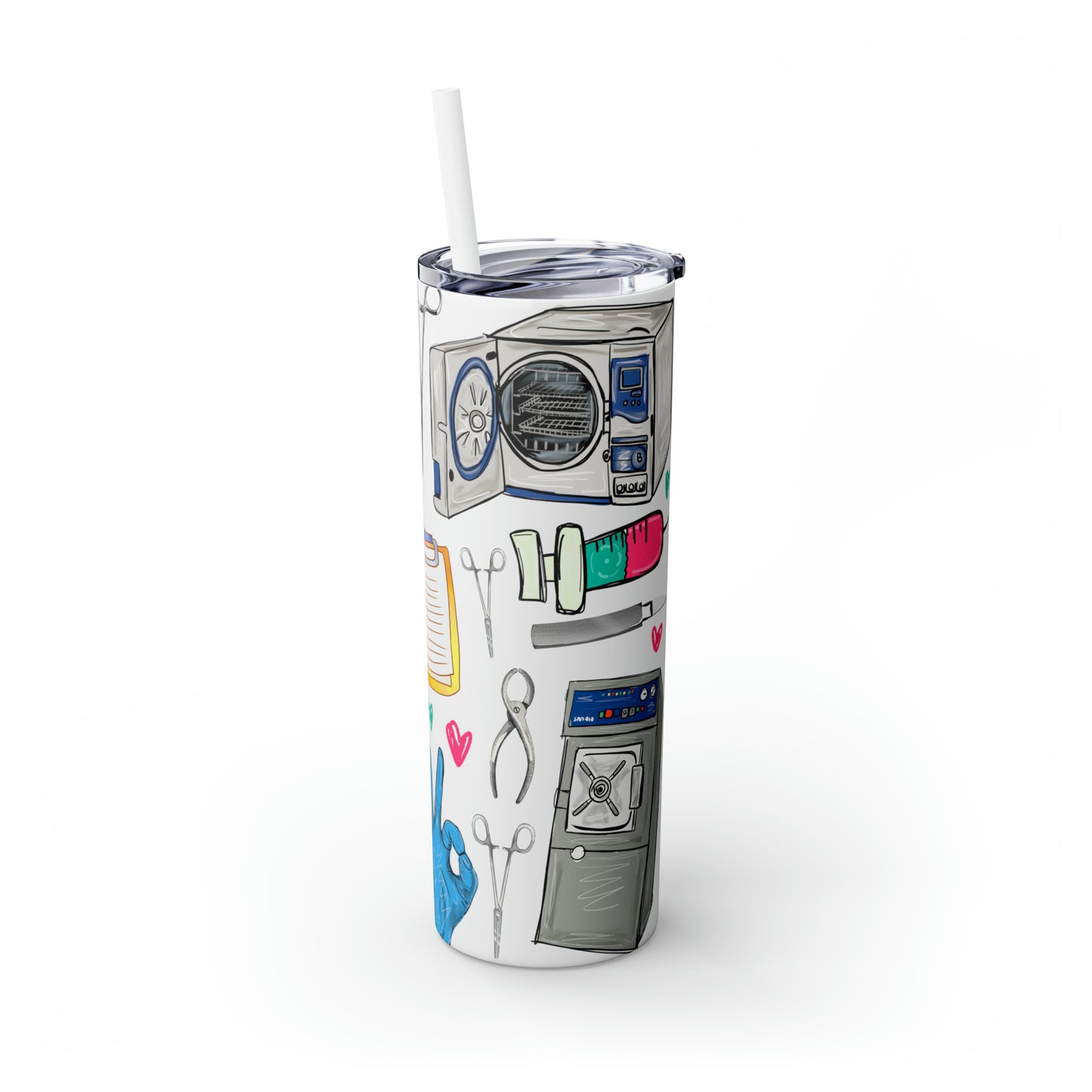 Skinny Tumbler with Straw, 20oz, Occupations, SPD Tech