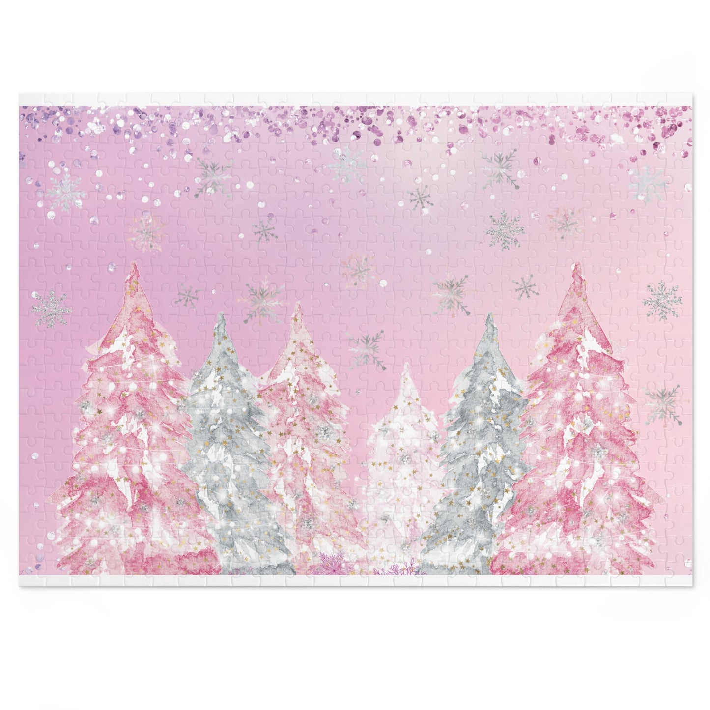 Puzzle, Christmas Trees, Personalised/Non-Personalised (30, 110, 252, 500,1000-Piece)