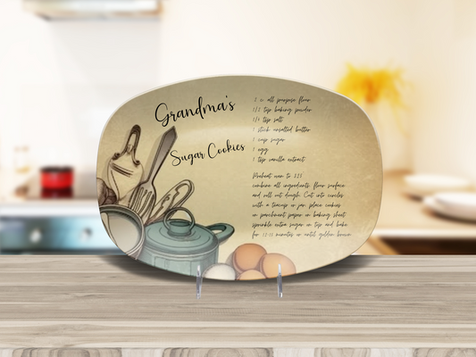 Handwritten Recipe Plate/Platter, Family Recipe Heirloom