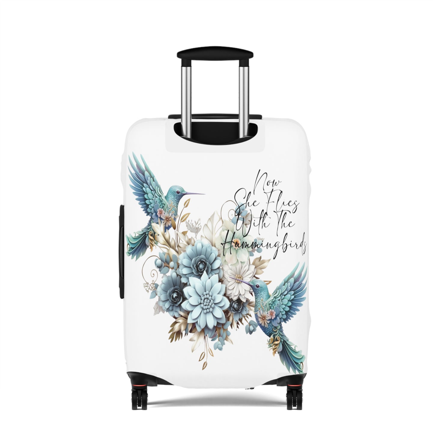 Luggage Cover, Hummingbird, Now she flies with Hummingbirds, awd-1468