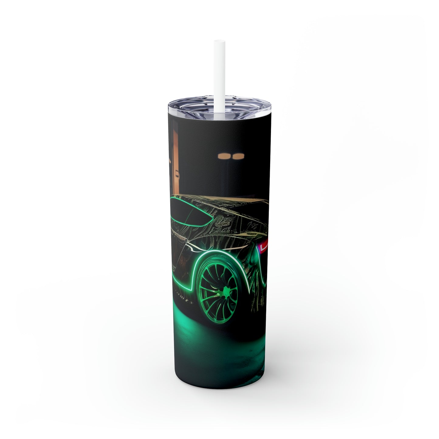 Skinny Tumbler with Straw, 20oz, Car