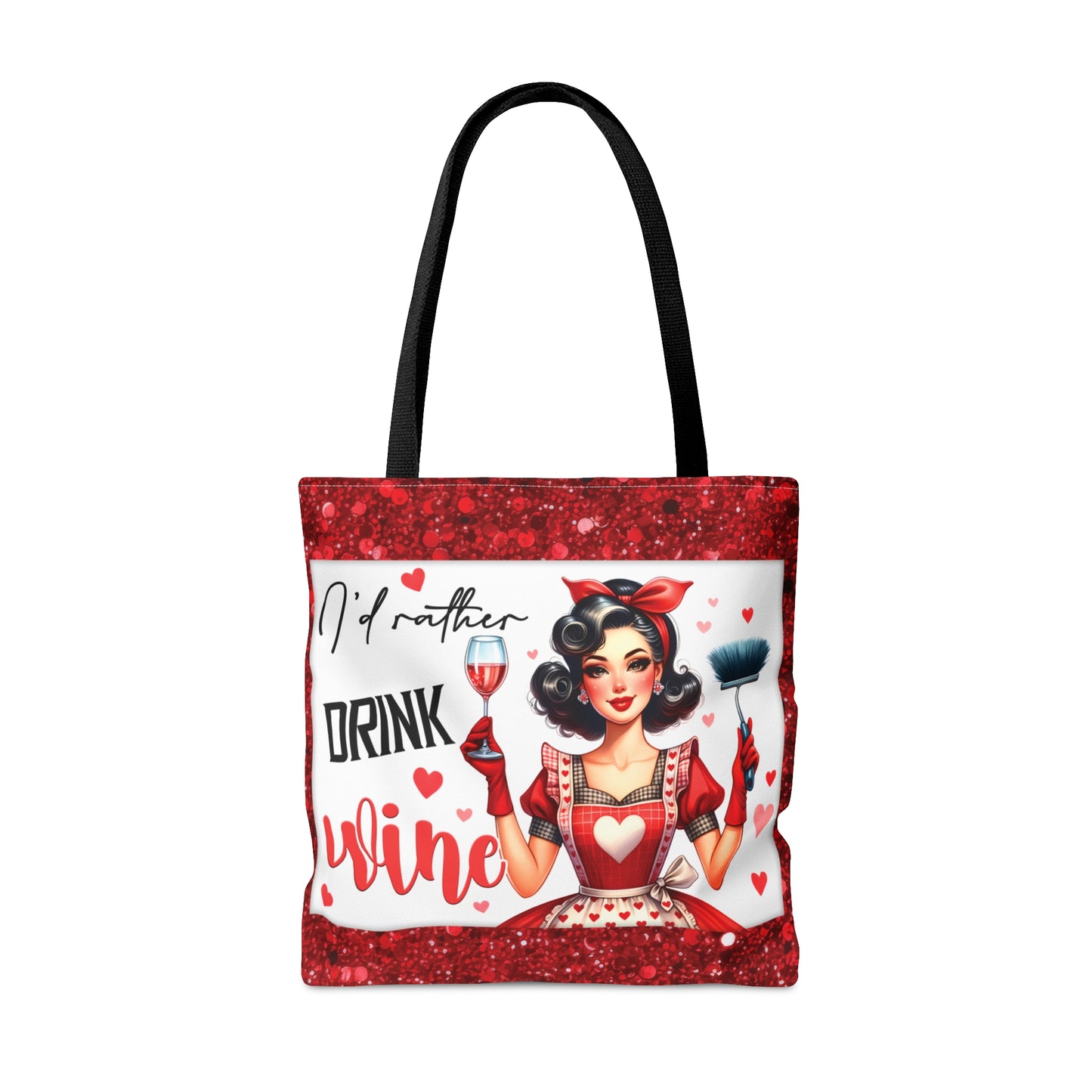 Tote Bag, Retro, I'd Rather Drink Wine