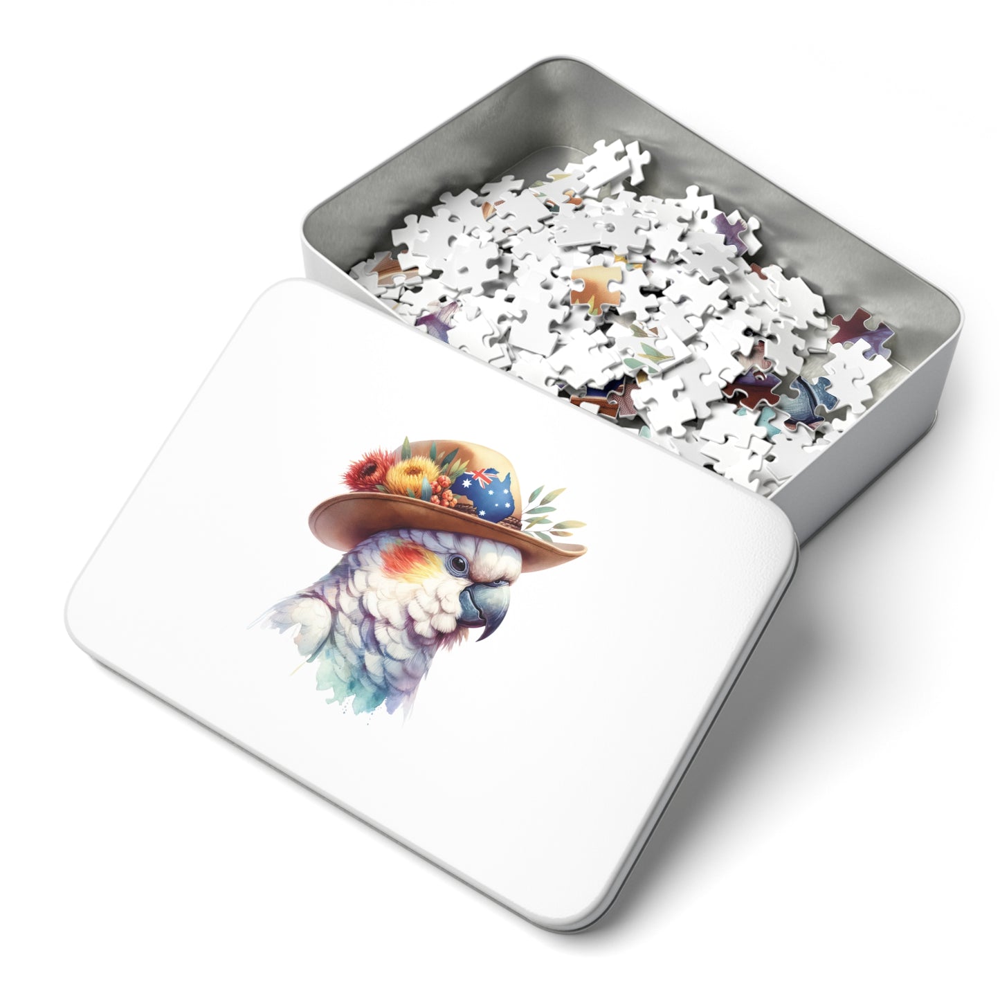 Jigsaw Puzzle in Tin, Australian Animals, Cockatoo, Personalised/Non-Personalised, awd-1333 (30, 110, 252, 500,1000-Piece)