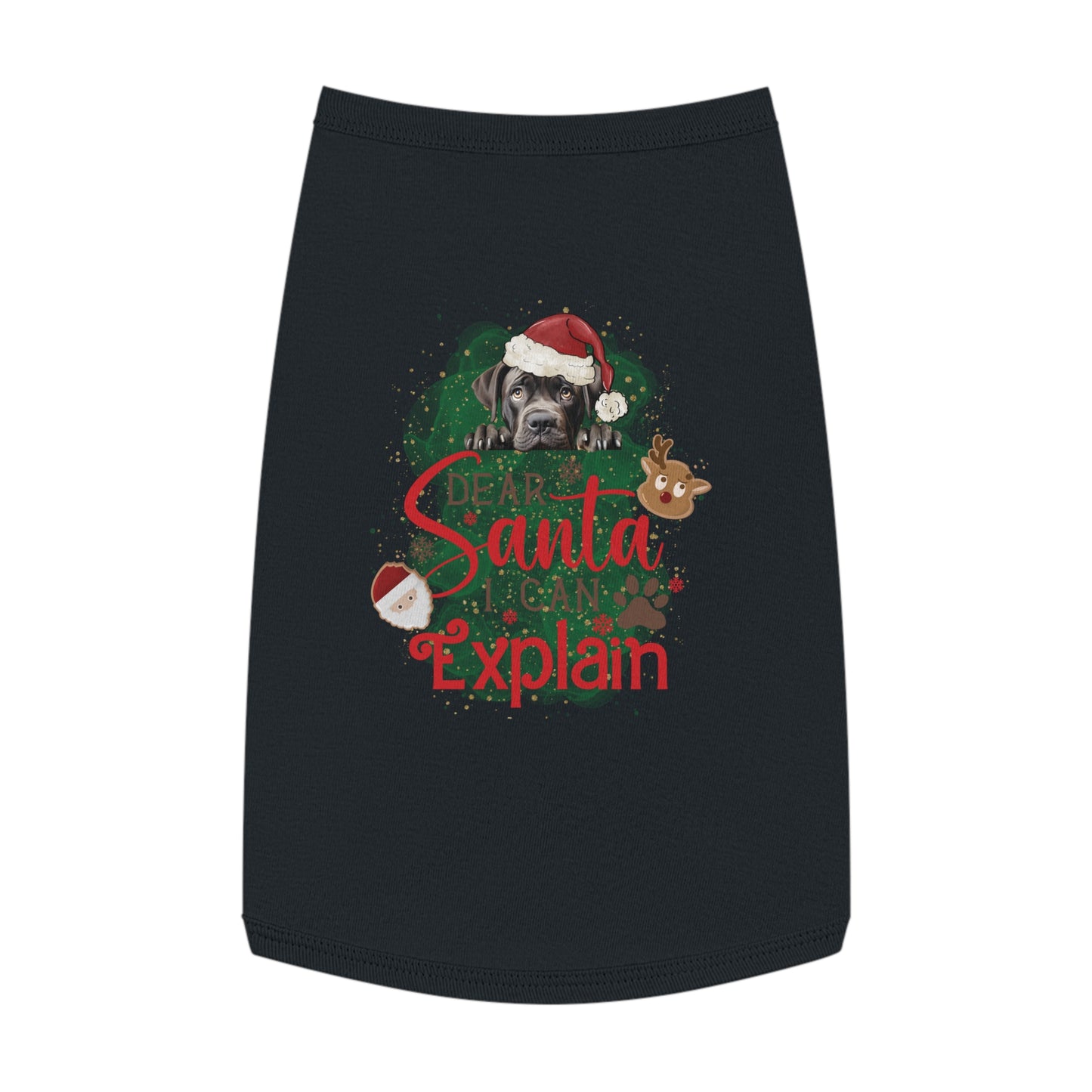 Pet Tank Top, Santa I Can Explain, Christmas Pet Tank Top