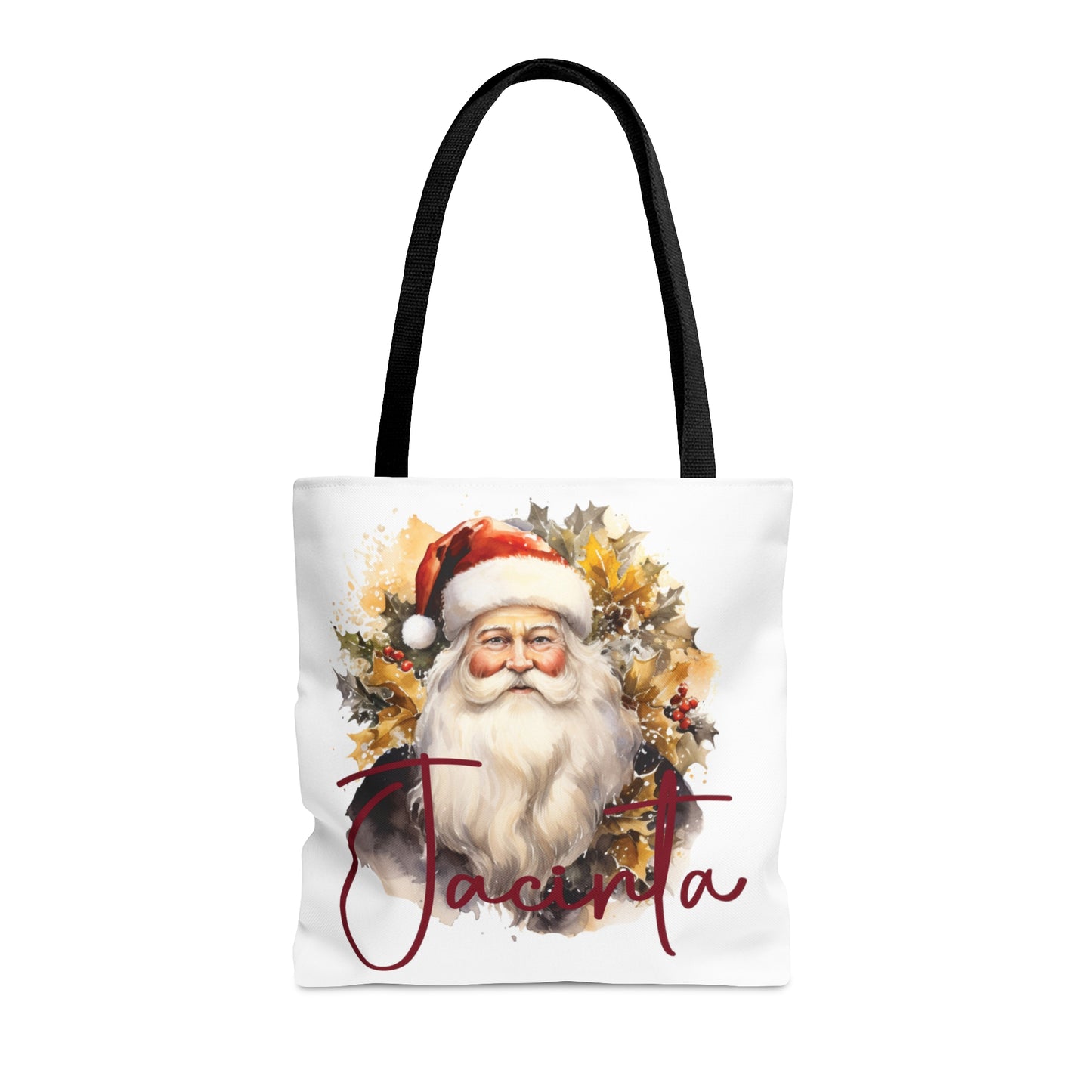 Santa wreath Personalised Tote Bag, Christmas bag, Christmas Tote Bag, Personalised/Non-Personalised