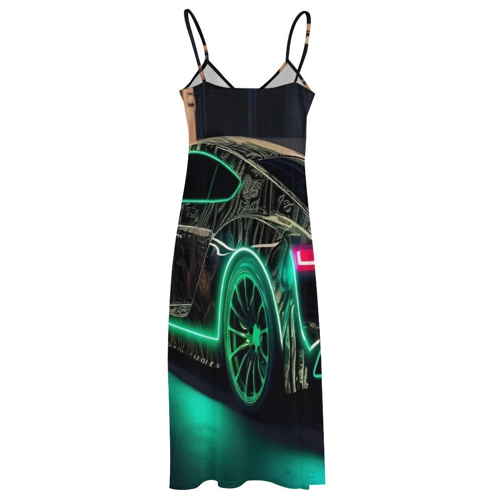 Car Spaghetti Strap Ankle-Length Dress Long dress