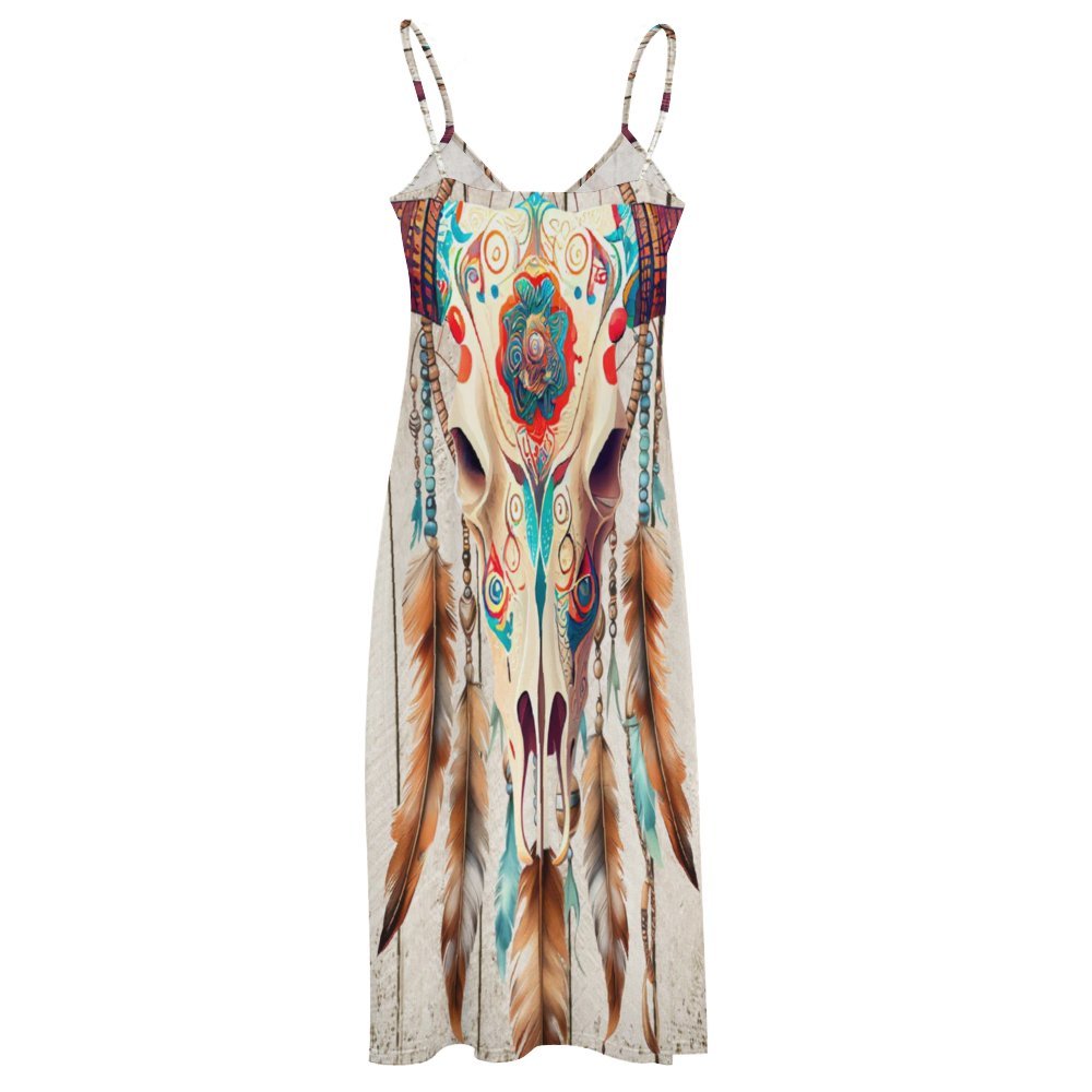 Boho Country Spaghetti Strap Ankle-Length Dress Long dress