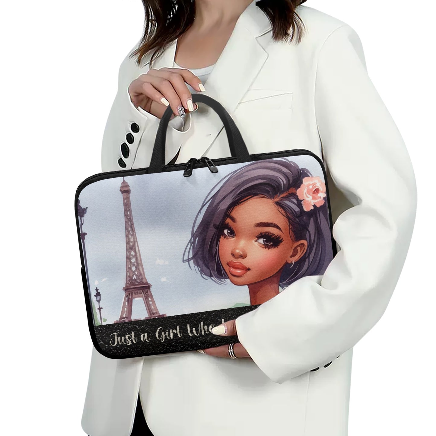 Laptop Sleeve with handles - Just a Girl Who Loves Travelling