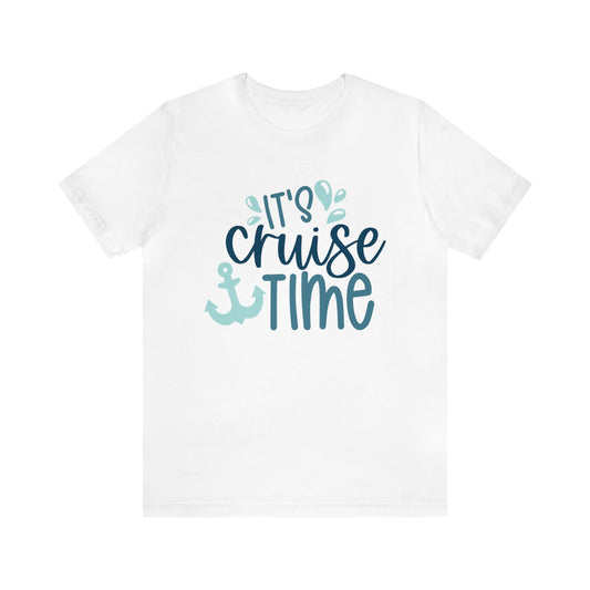 Unisex Adults Jersey Short Sleeve Tee, Cruise Tee, It's Cruise Time, 100% Cotton, Light Fabric 142 g/m²