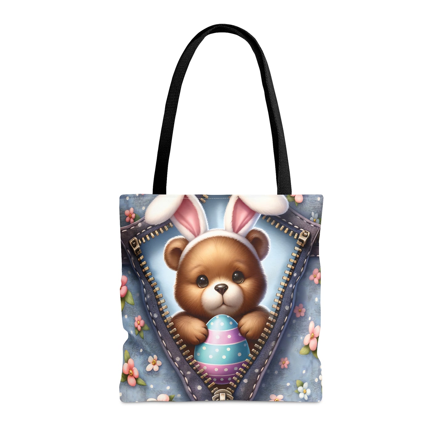 Tote Bag, Easter, Cute Bear with Bunny Ears, Personalised/Non-Personalised Tote bag