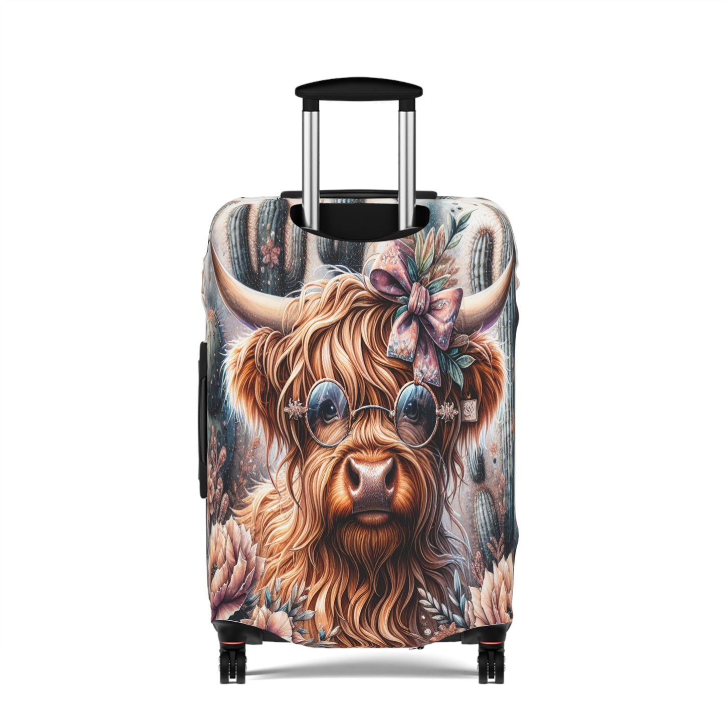 Luggage Cover, Highland Cow, Cactus, awd-1420