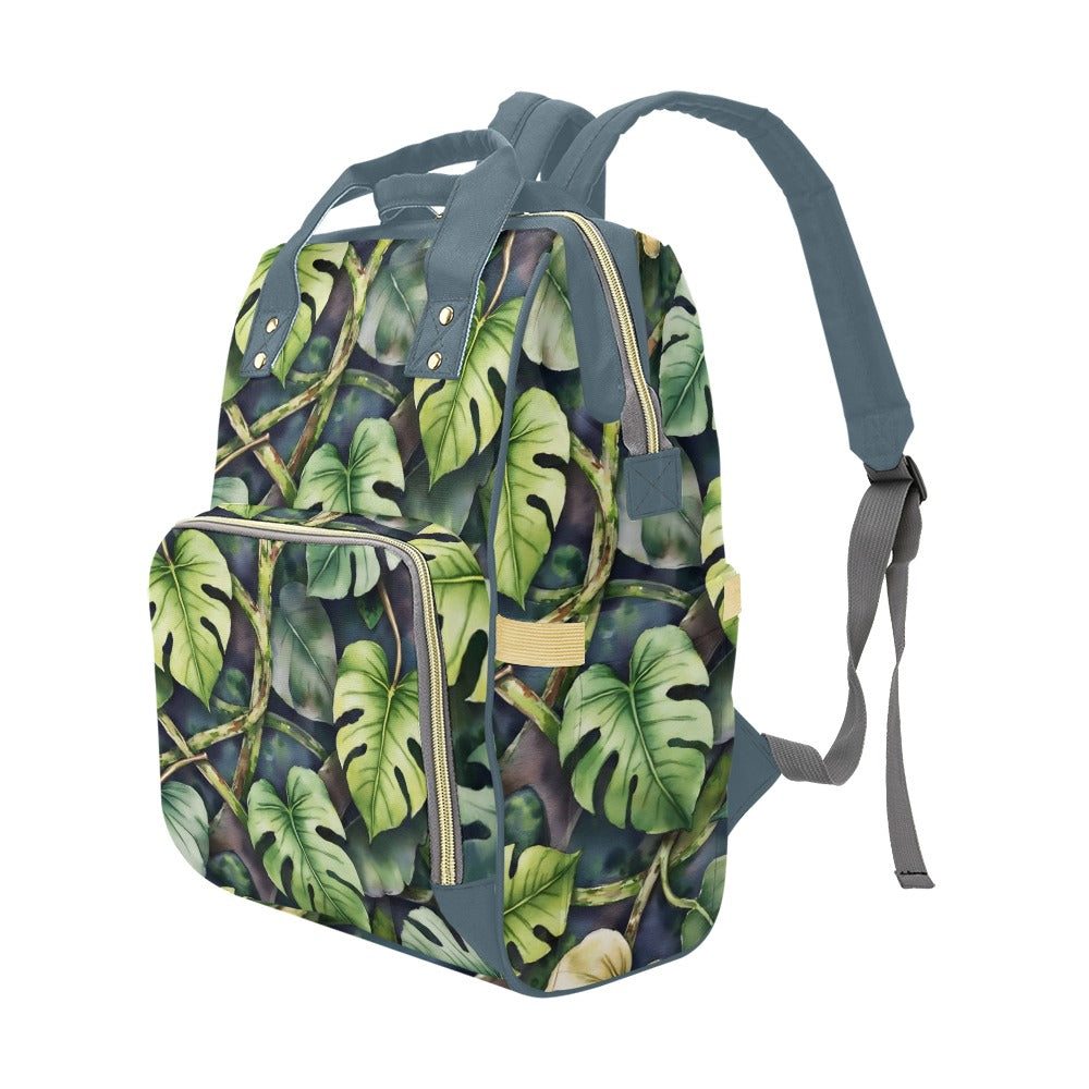 Monsteria Print Dark Bg Multi-Function Diaper Backpack/Diaper Bag (Model 1688)