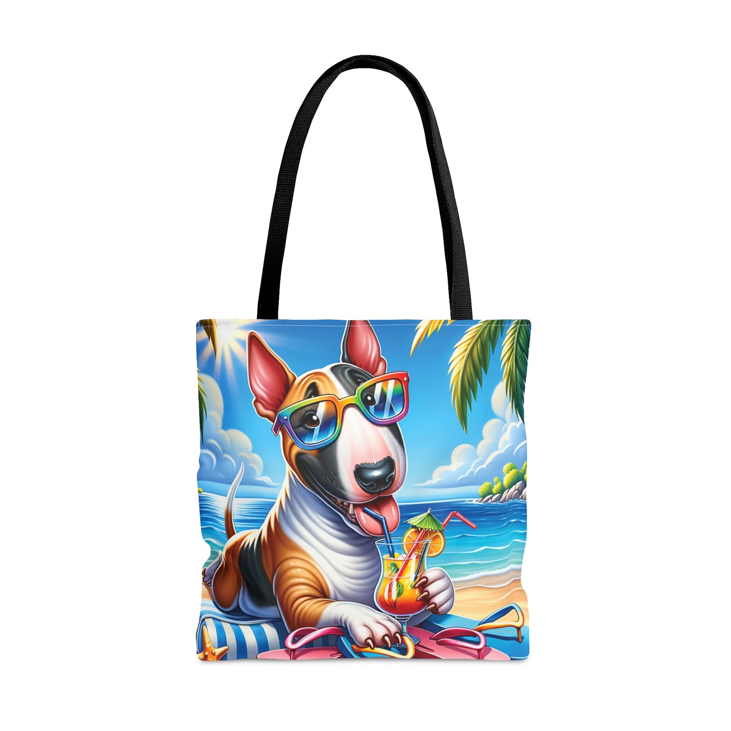 Tote Bag, Dog on Beach, Bull Terrier, Tote bag,  awd-1201