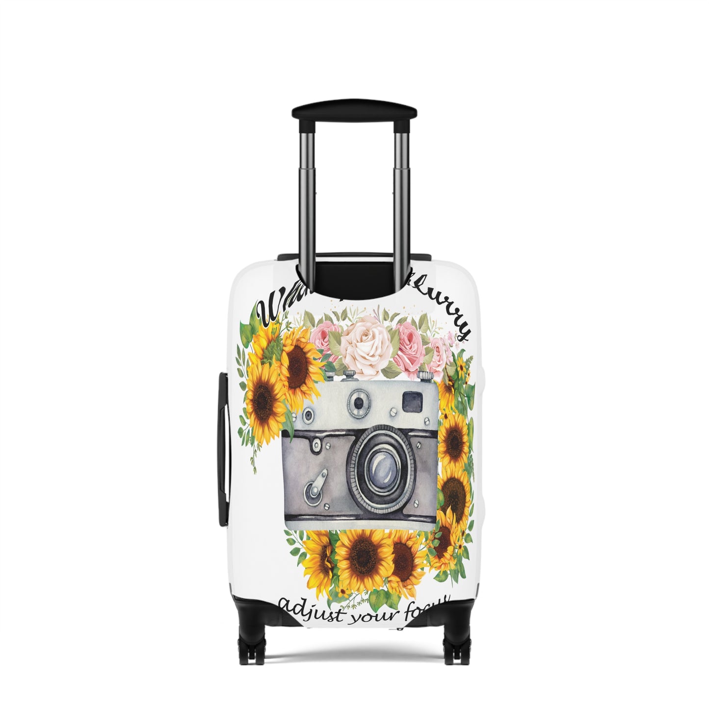 Luggage Cover, Camera, Sunflowers, When life gets Blurry adjust your Focus, awd-1372