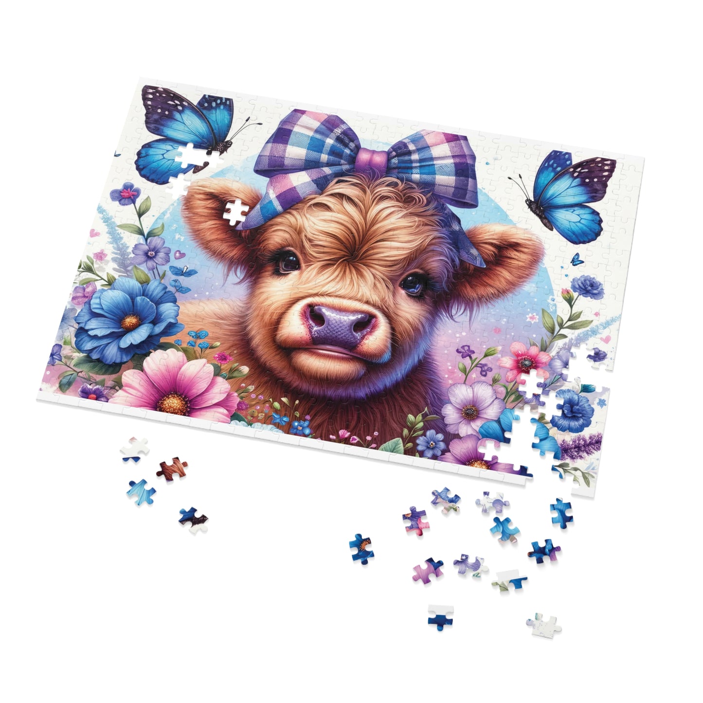 Jigsaw Puzzle, Highland Cow, Personalised/Non-Personalised (30, 110, 252, 500,1000-Piece)