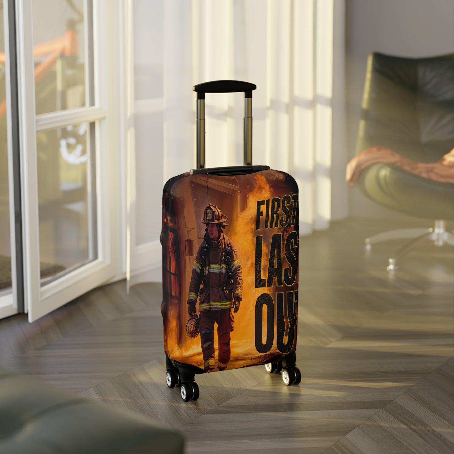 Luggage Cover, Fireman, First in Last Out, awd-1669