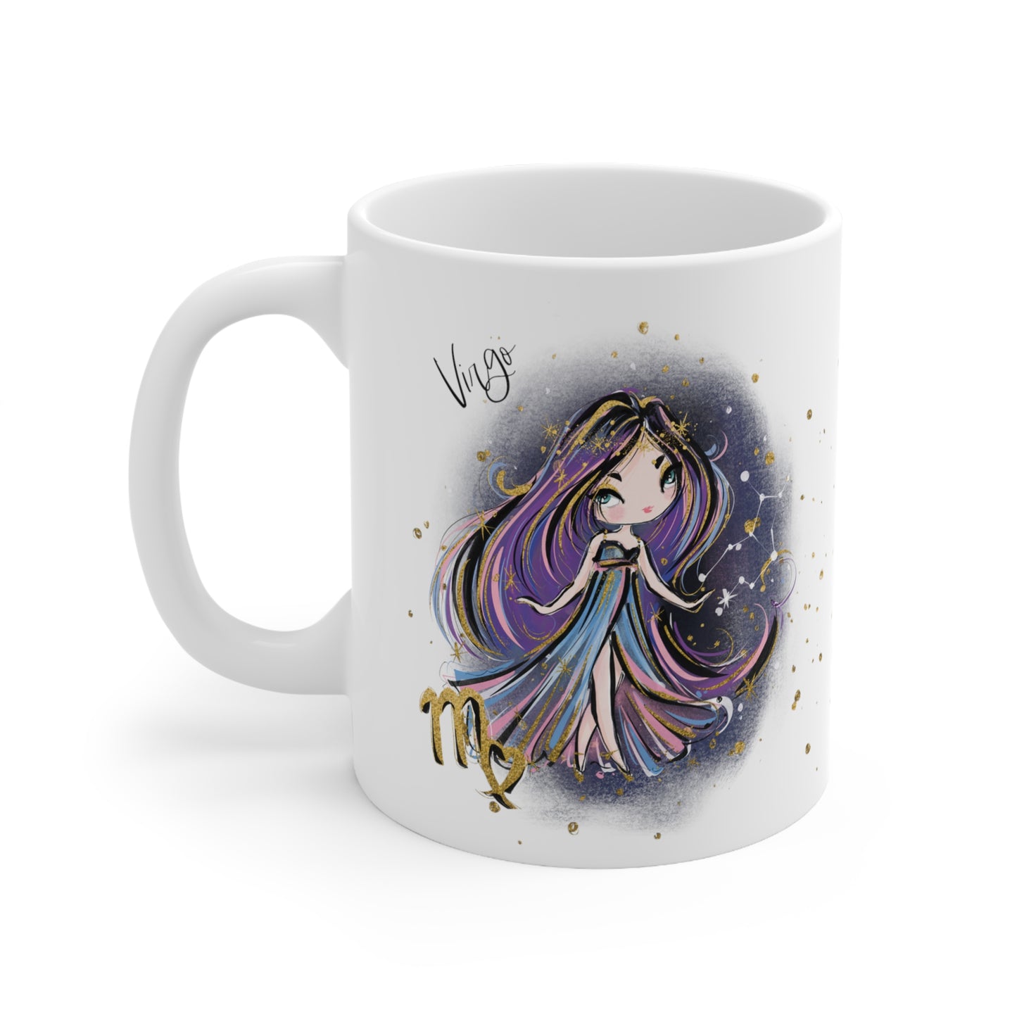 Personalised/Non Personalised Zodiac Sign, Virgo, Ceramic Mug 11oz