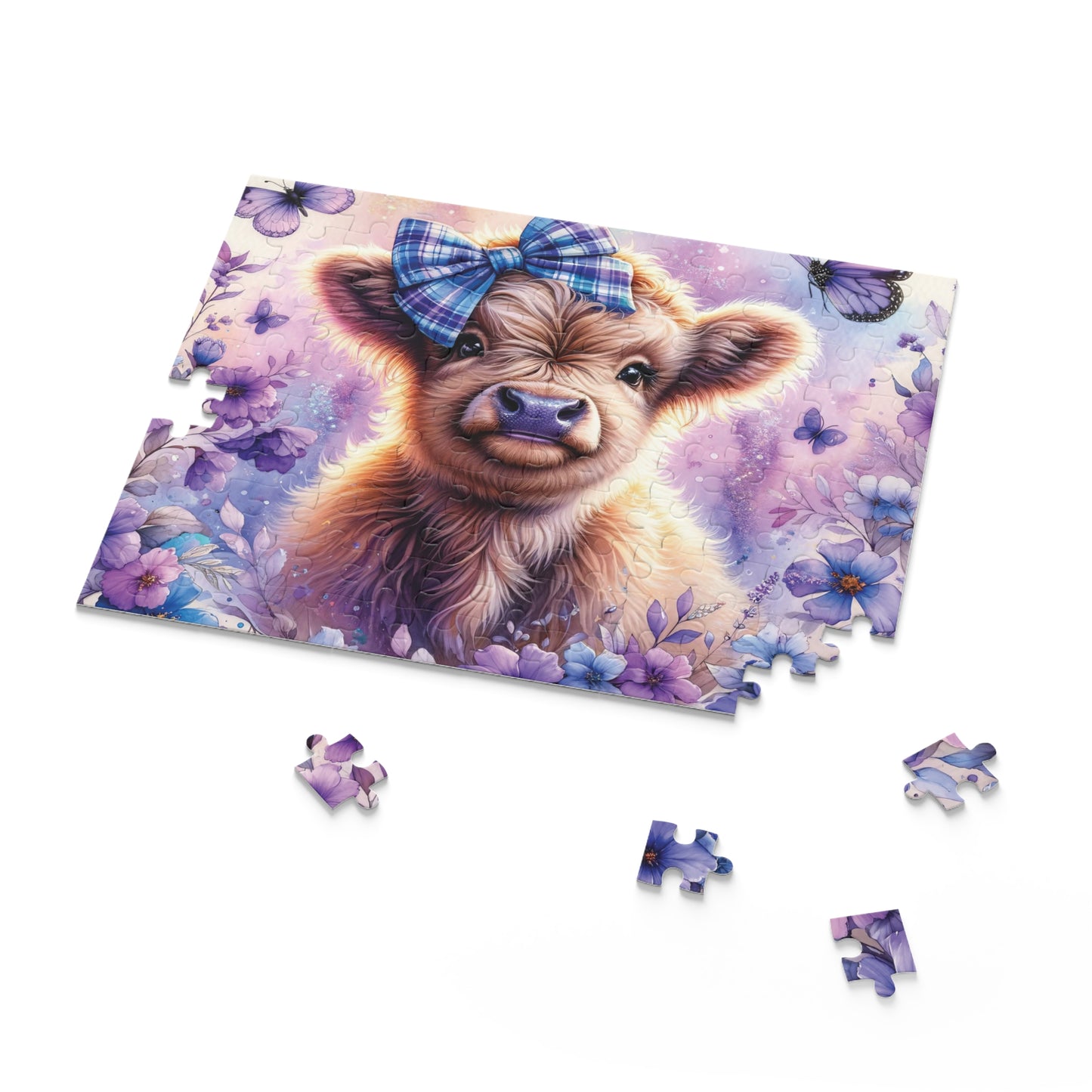 Personalised/Non-Personalised Puzzle, Highland Cow (120, 252, 500-Piece)