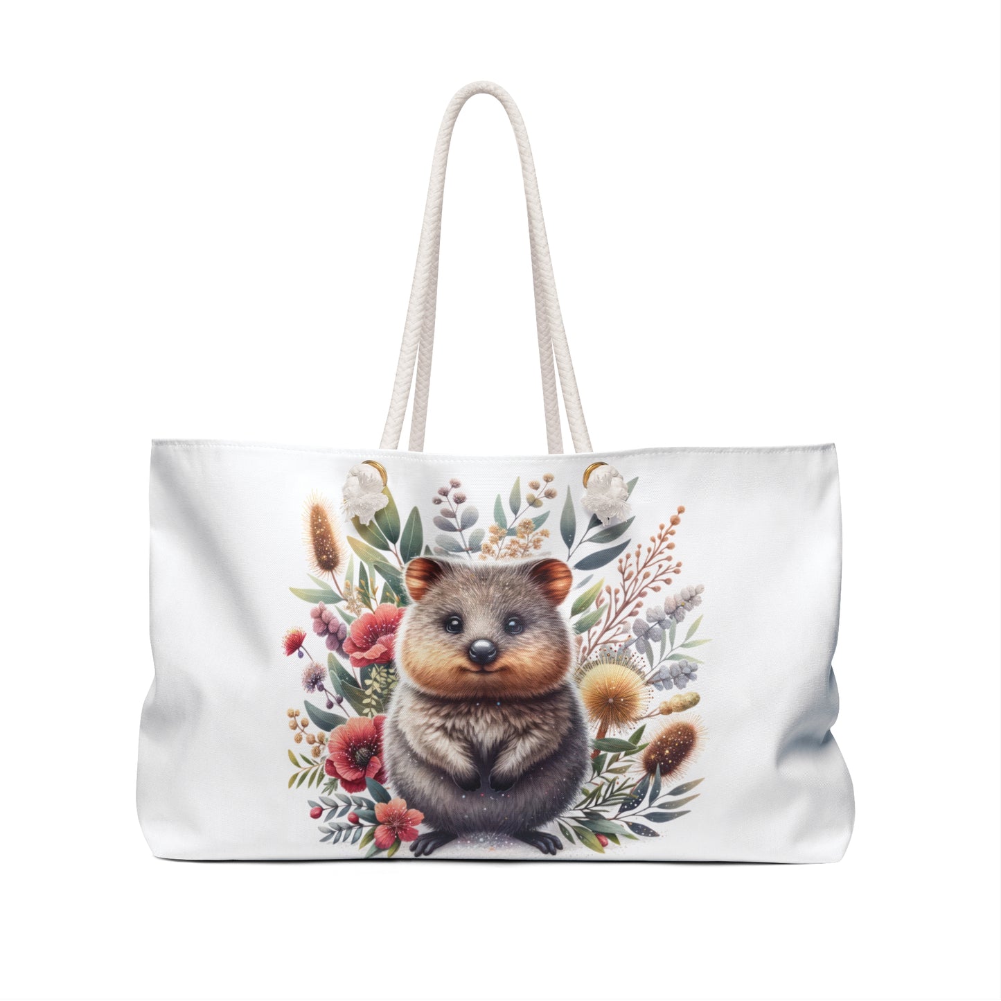 Personalised/Non-Personalised Weekender Bag, Australian Animals, Quokka, Large Weekender Bag, Beach Bag, Book Bag