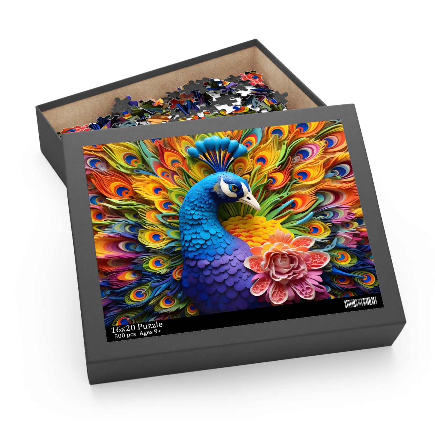 Personalised/Non-Personalised Puzzle, Peacock (120, 252, 500-Piece)