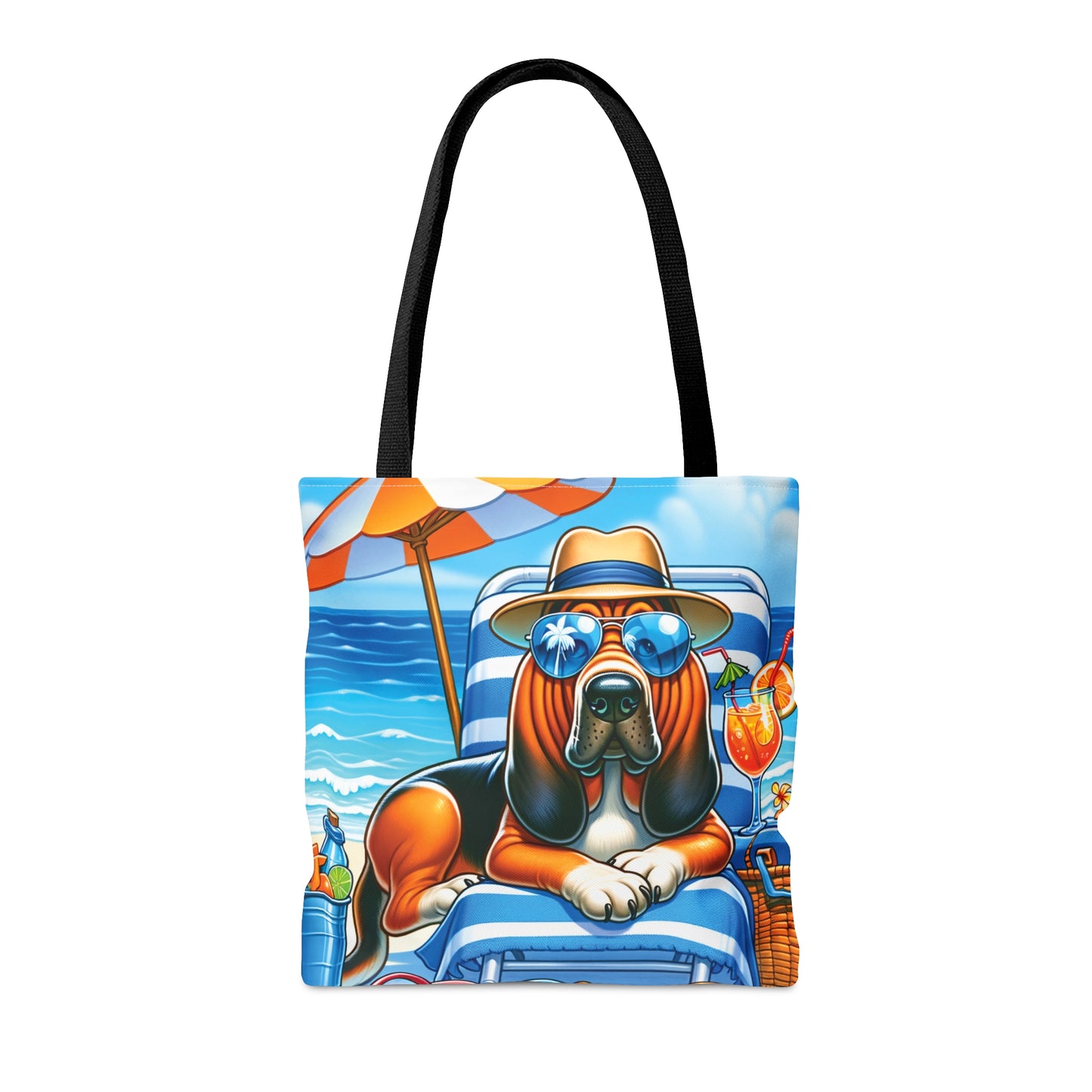 Tote Bag, Dog on Beach, Bloodhound, Tote bag, awd-1106