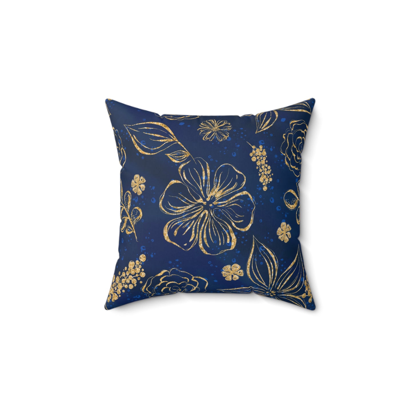 Spun Polyester Square Pillow, Floral Cushion