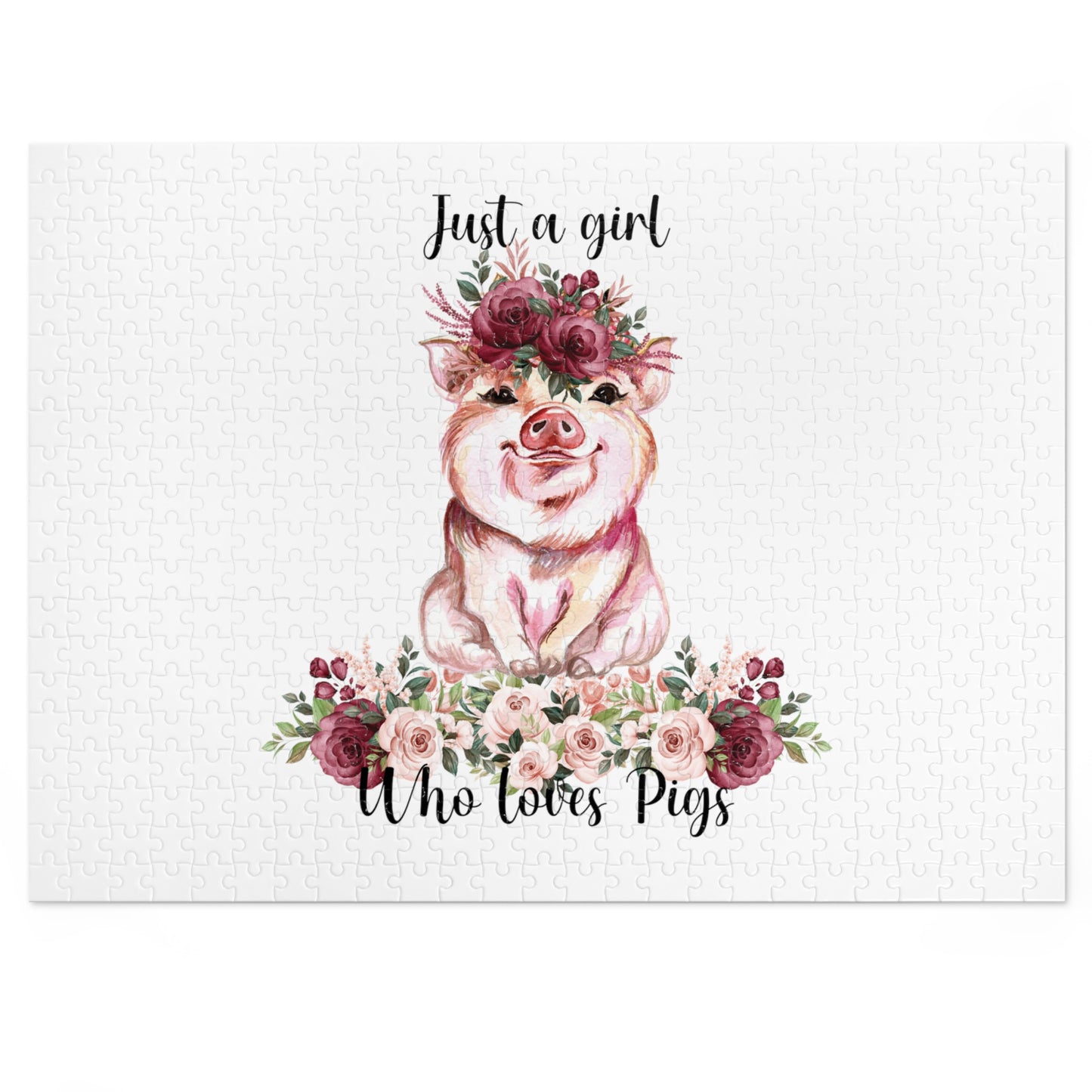 Jigsaw Puzzle, Just a Girl Who Loves Pigs, Personalised/Non-Personalised (30, 110, 252, 500,1000-Piece)