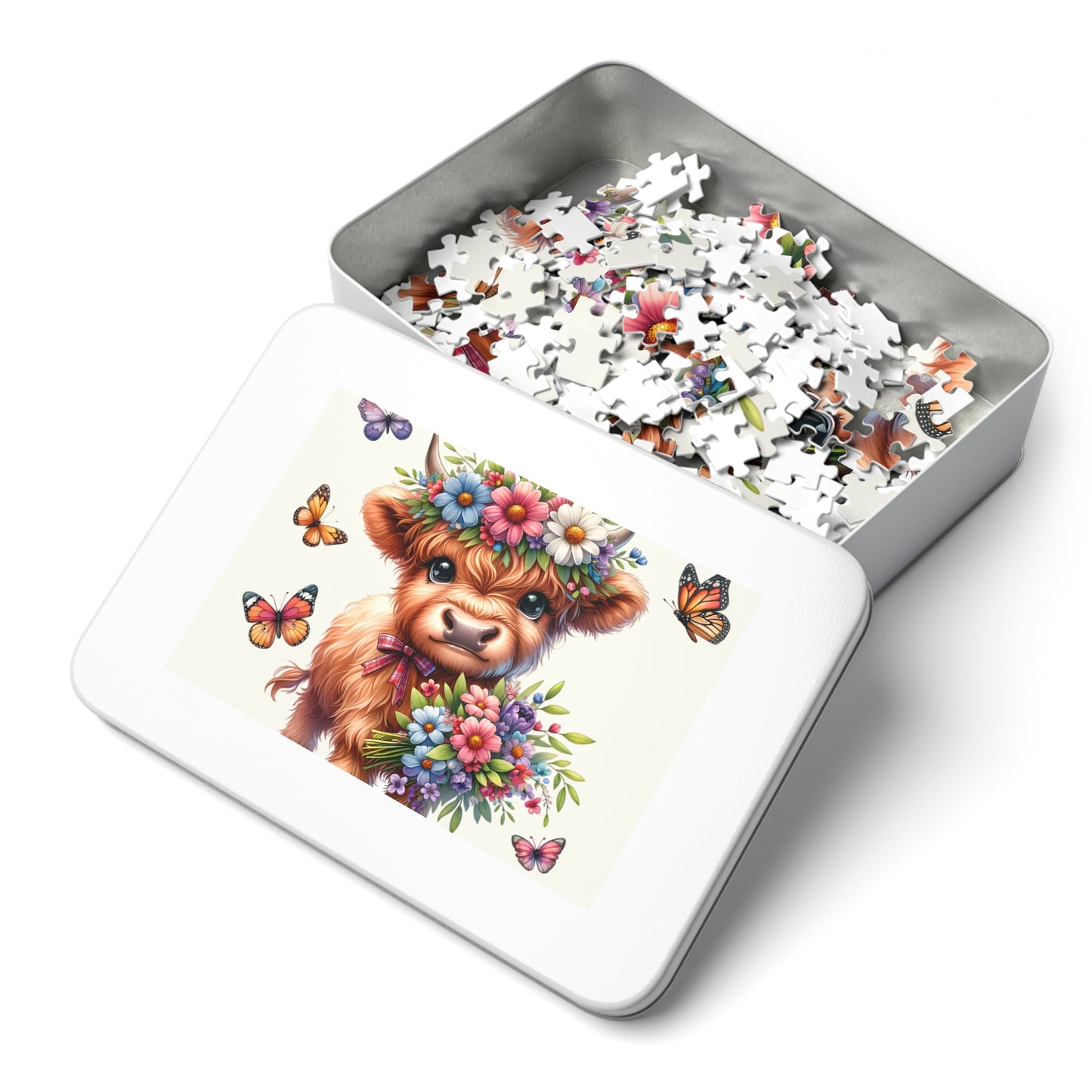 Jigsaw Puzzle, Highland Cow, Personalised/Non-Personalised (30, 110, 252, 500,1000-Piece)