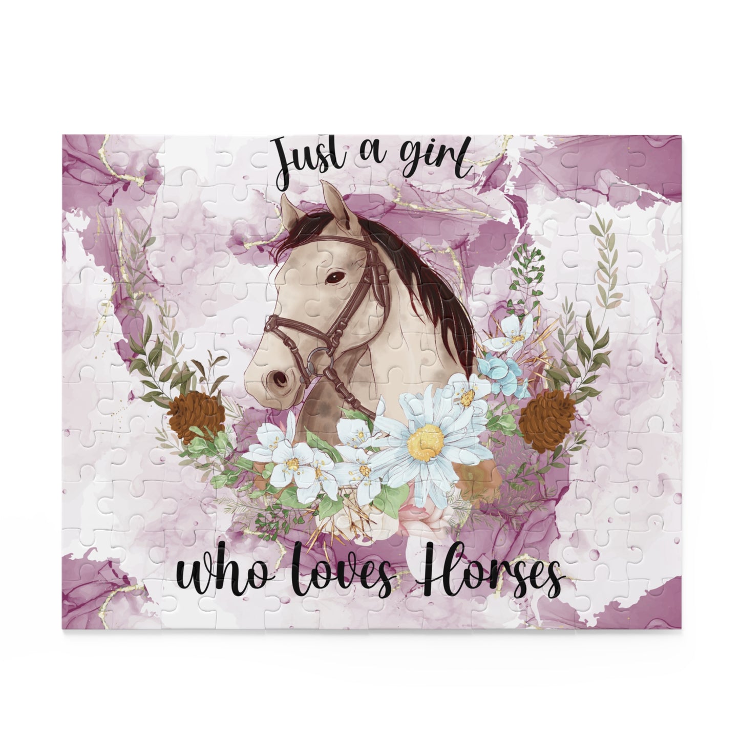 Personalised/Non-Personalised Puzzle, Just a Girl Who Loves Horses (120, 252, 500-Piece)