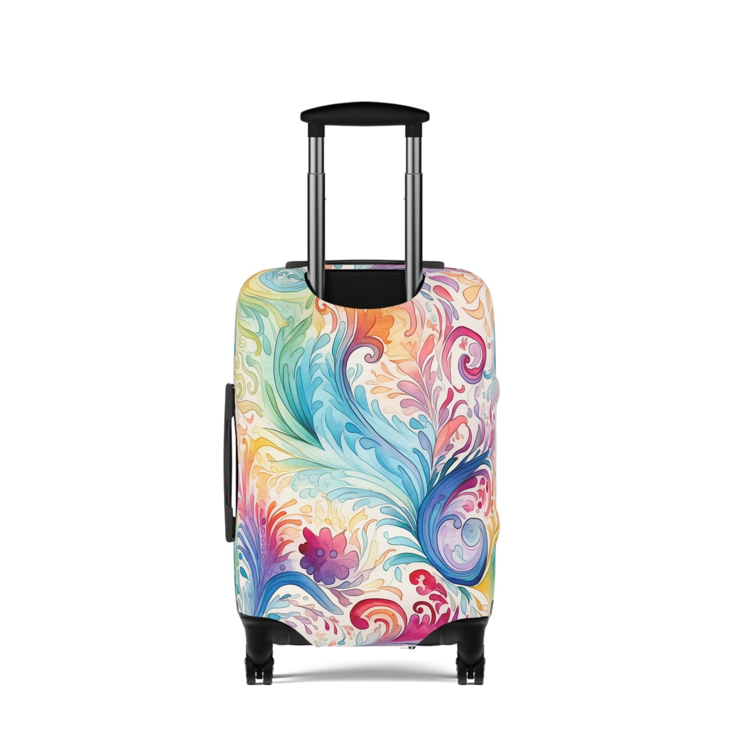 Luggage Cover, Rainbow Pastel Paisley