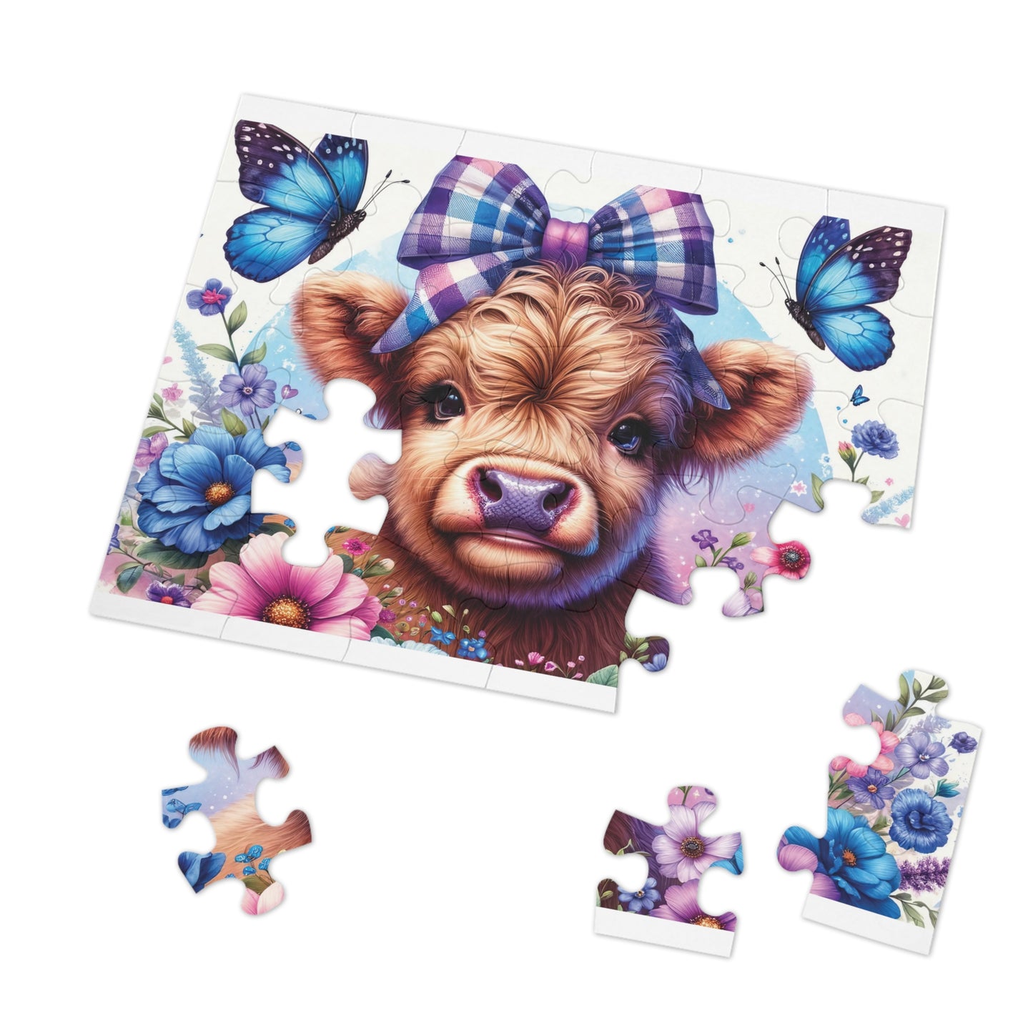 Jigsaw Puzzle, Highland Cow, Personalised/Non-Personalised (30, 110, 252, 500,1000-Piece)