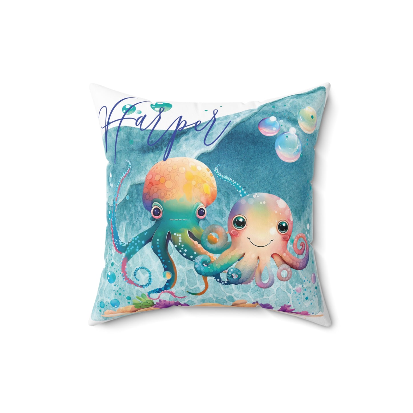 Personalised Polyester Square Cushion, Octopus cushion