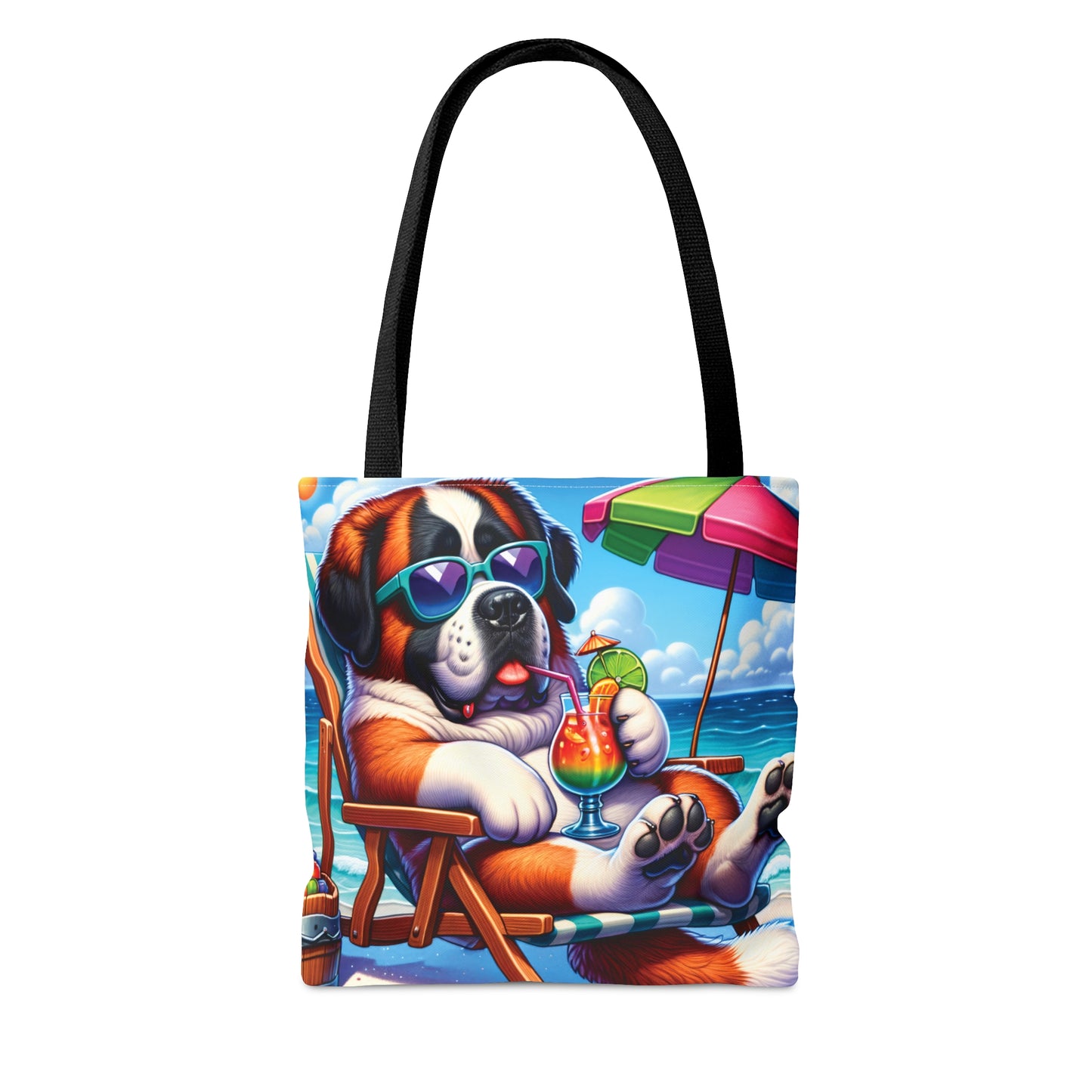 Tote Bag, Dog on Beach, St Bernard, Tote bag,  awd-1246