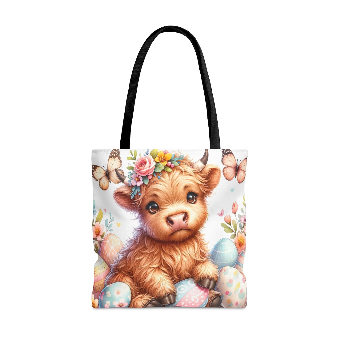 Tote Bag, Easter, Highland Cow, Personalised/Non-Personalised Tote bag