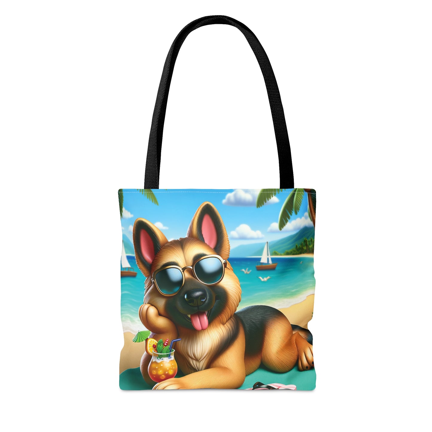 Tote Bag, Dog on Beach, German Shepherd, Tote bag, awd-1212