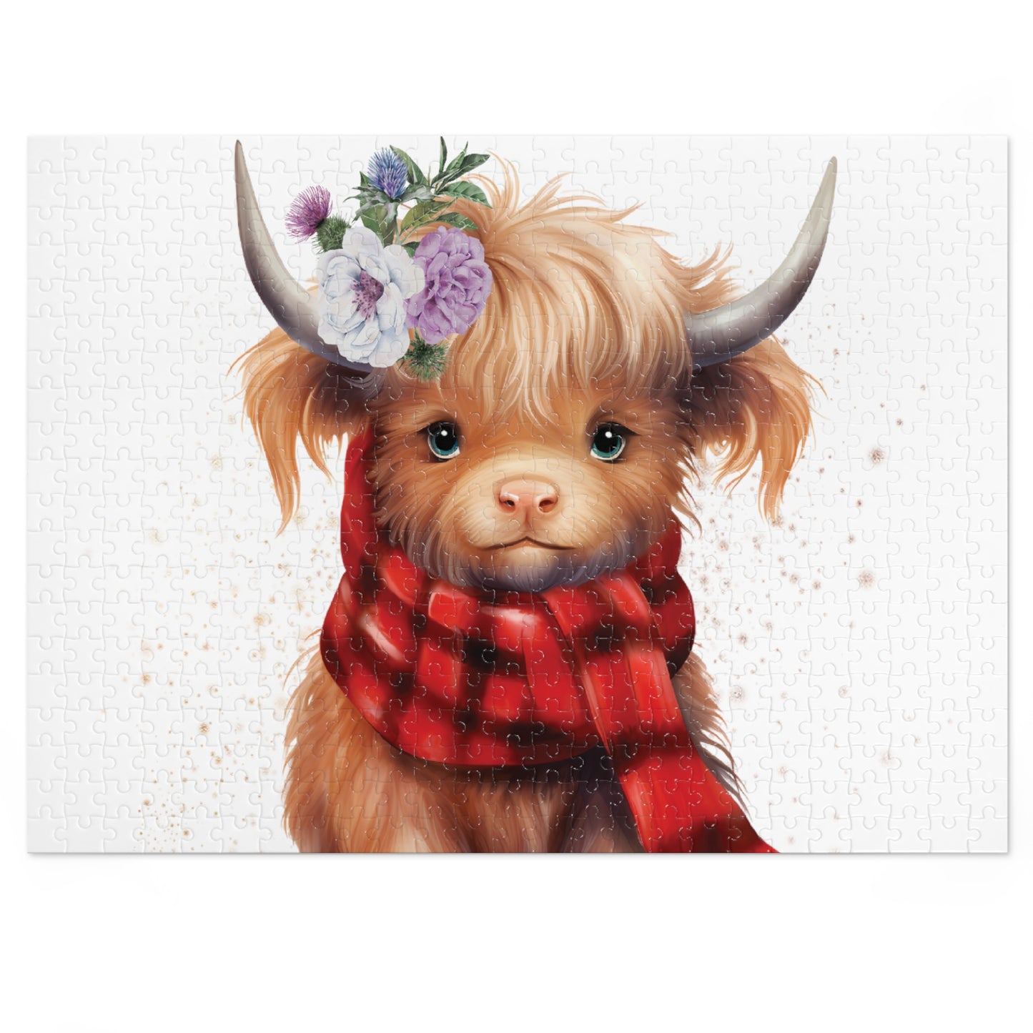 Puzzle, Highland Cow, Personalised/Non-Personalised (30, 110, 252, 500,1000-Piece) Awd-553