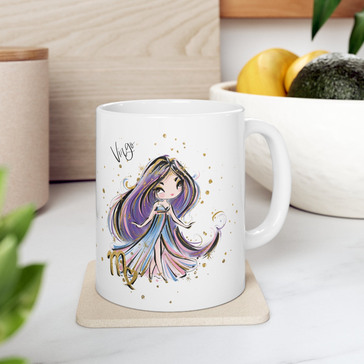 Personalised/Non Personalised Zodiac Sign, Virgo, Ceramic Mug 11oz