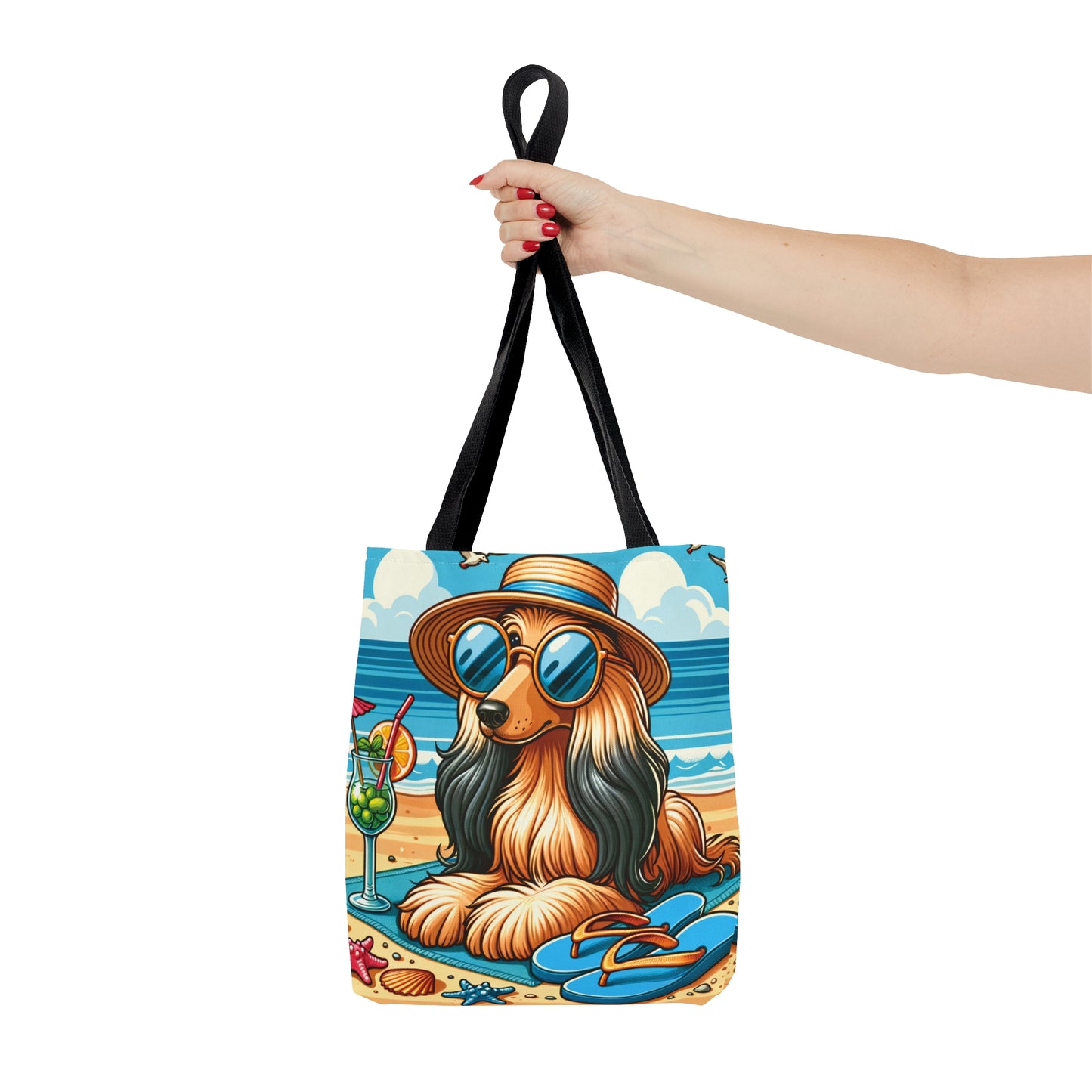 Tote Bag, Dog on Beach, Afghan Hound, Tote bag, awd-1118