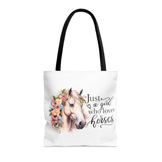 Tote Bag, Just a Girl who loves Horses, Personalised/Non-Personalised Tote bag