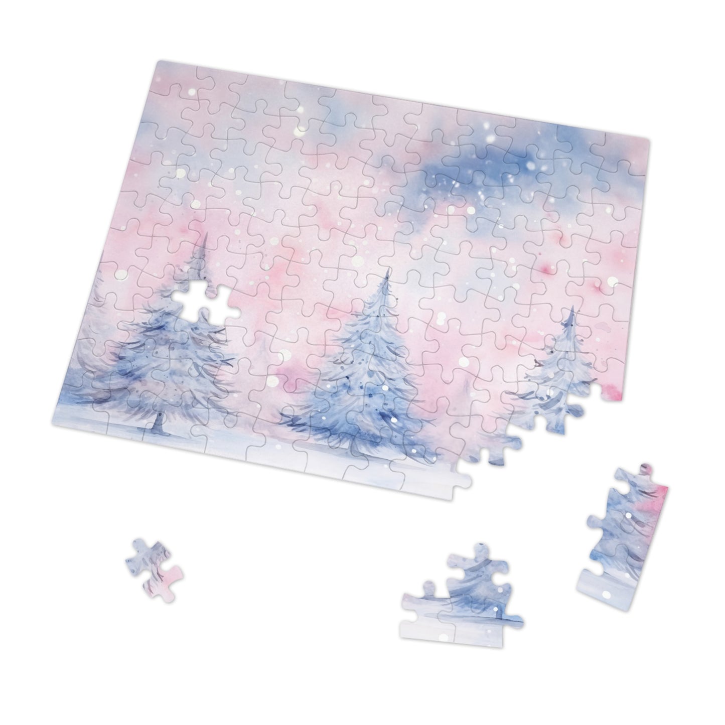 Puzzle, Christmas Trees, Personalised/Non-Personalised (30, 110, 252, 500,1000-Piece) Awd-552