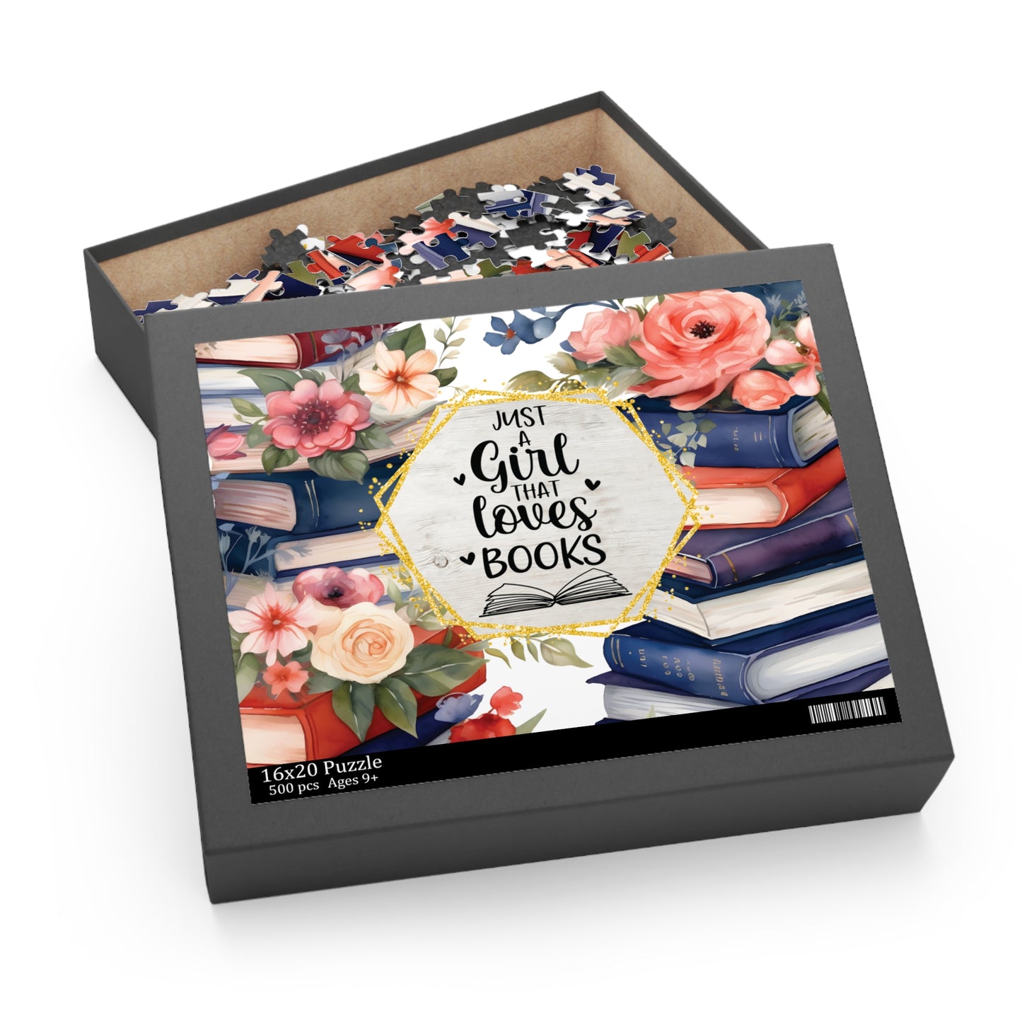 Personalised/Non-Personalised Puzzle, Just a Girl that loves Books (120, 252, 500-Piece)