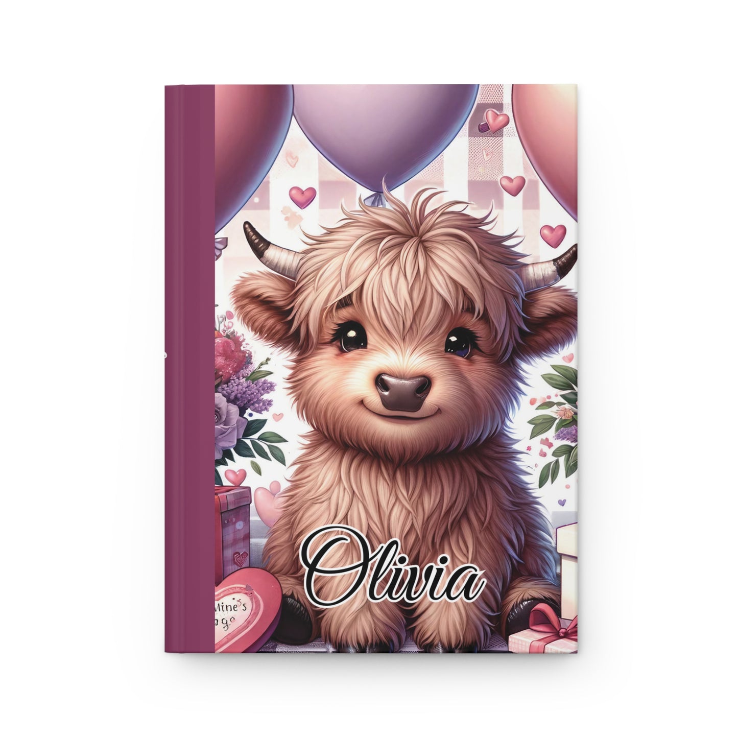 Personalised Hardcover Journal Matte, Highland Cow, awd-1453a